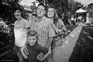 black and white, family portrait, family homelessness, Washington