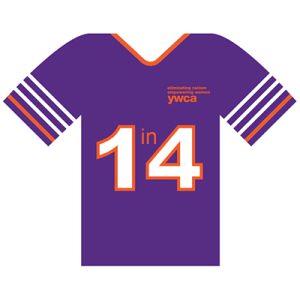 YWCA invites advocates to use this icon on Facebook and Twitter this month, recognizing that 1 in 4 U.S. women experience domestic violence.