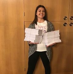 HHAD 2018 Tess holding postcards 2